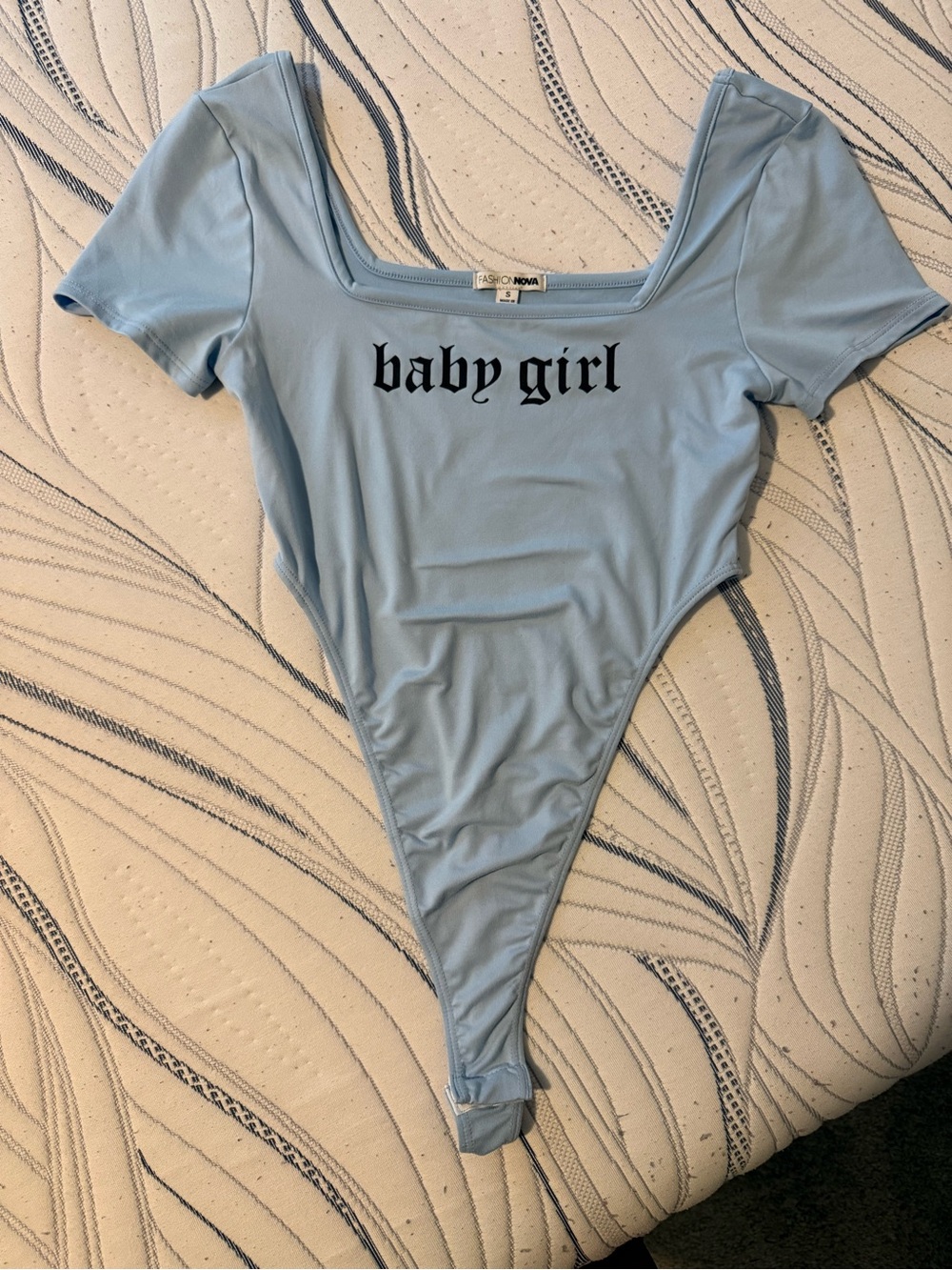 Fashion Nova Baby Girl Light Blue Bodysuit